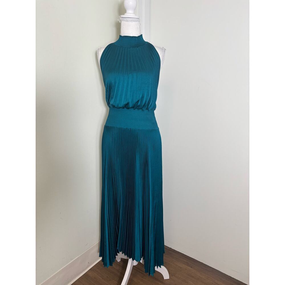 A.L.C. Teal Pleated Midi Dress